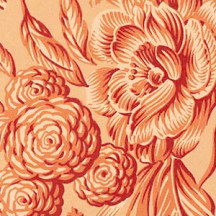 Orange Flower Print Italian Paper ~ Carta Varese Italy